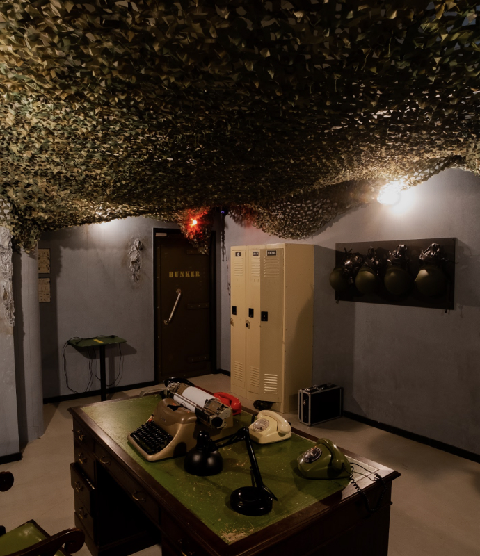 Detailed view of control panels and countdown timers in The Bunker escape room.
