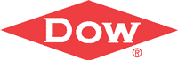 Diverso logo de Dow en fondo blanco, imagen corporativa y de marca.