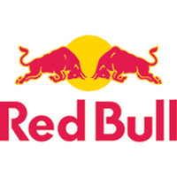 Red Bull logo with two charging bulls and a yellow sun in the background, suitable for escape room M.