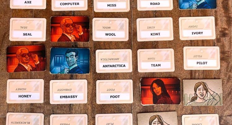 A challenging escape room game with letter tiles, character cards, and clues at Fox in a Box Stockholm.